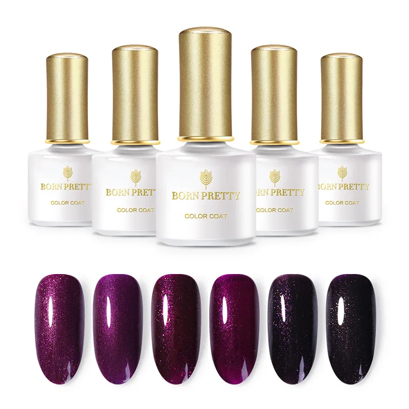 6 colors BORN PRETTY Фиолетовый Серия гель для ногтей с блестками лак 6 мл замочить от УФ светодиодный лампы нужны блестящие, для дизайна ногтей Гель-лак для маникюра - Цвет: 6 colors