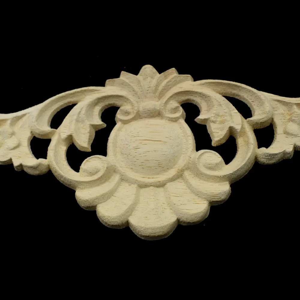 Vintage Unpainted Wood Carved Decal Corner Onlay Applique Feng Shui Frame for Home Furniture Wall Cabinet Door Decor Crafts | Дом и сад