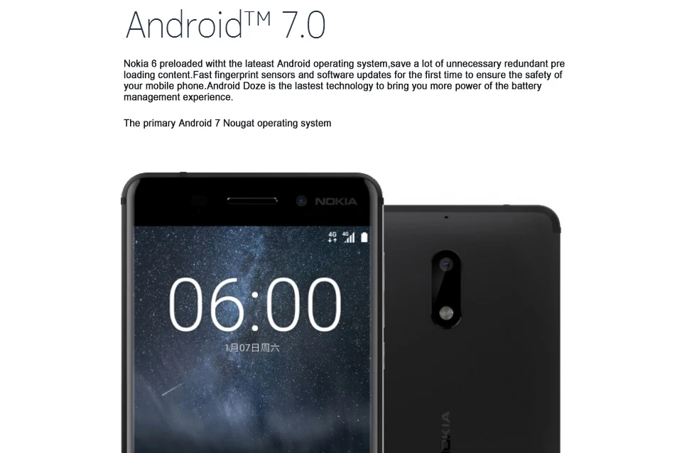 Мобильный телефон Nokia 6 LTE 4G, 4G RAM, 1080 P, две sim-карты, Android 7,0, Восьмиядерный, 5,5 дюймов, 16,0 Мп, отремонтированный смартфон с отпечатком пальца