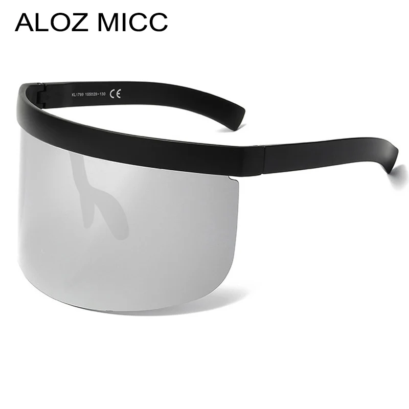 

ALOZ MICC Women Oversize Shield Visor Sunglasses Vintage Rimless Sunglasses Women Men Flat Top Eyewear UV400 Q142