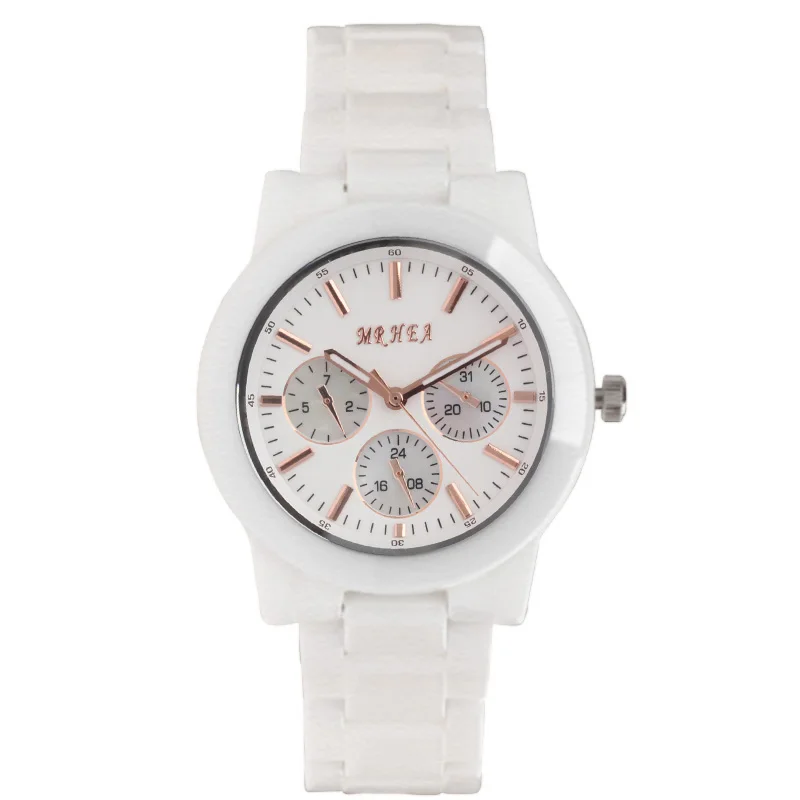 Часы с большим циферблатом на День святого Валентина белые керамические