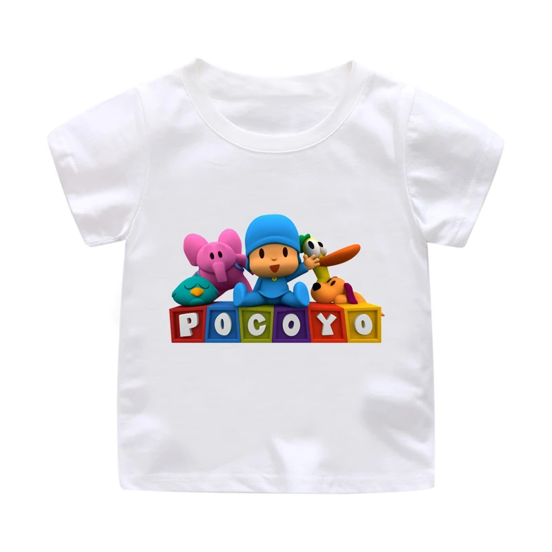 ZSIIBO/новая футболка для мальчиков с 3D забавным рисунком Pocoyo одежда футболки