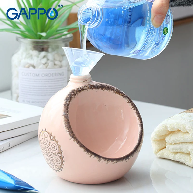 Диспенсер для жидкого мыла GAPPO керамический дозатор ванной и душа ёмкость