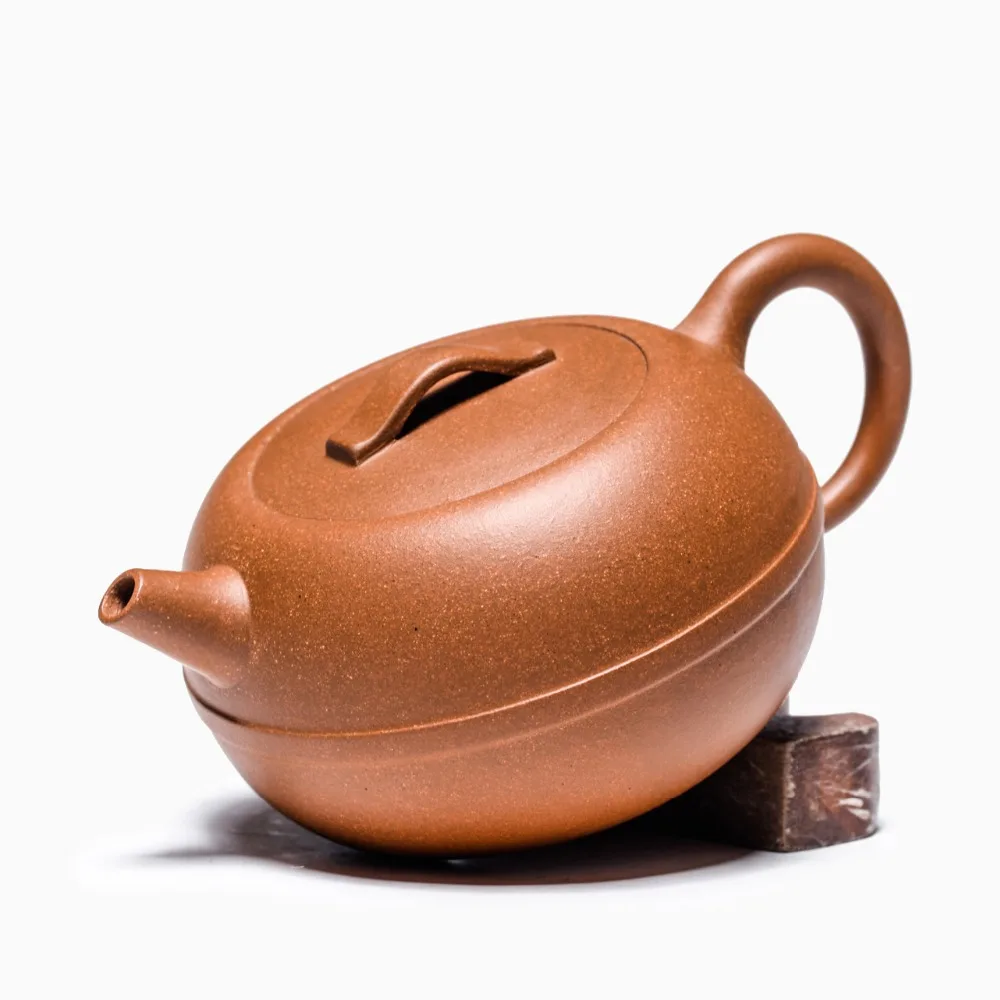 

260ml Yixing original ore Zisha teapot genuine master all handmade down slope mud line round purple clay tea kettle tea gift