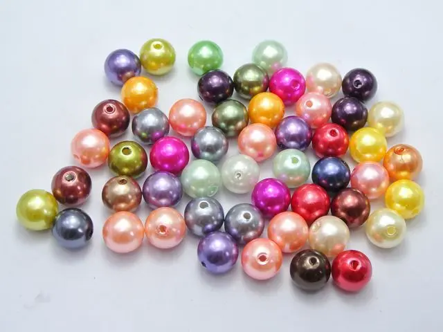 

100 Hot Pink Faux Pearl Round Beads 12mm Imitation Pearl