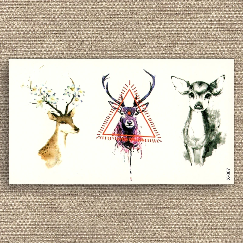 Поддельные Временная водостойкая татуировка переводятся с помощью воды лося