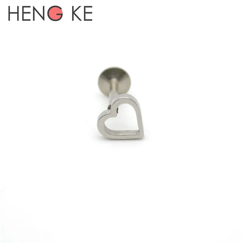 HENGKE сердце губная серьга для губ-гвоздик серьги Tragus Надеваемые На ушной хрящ