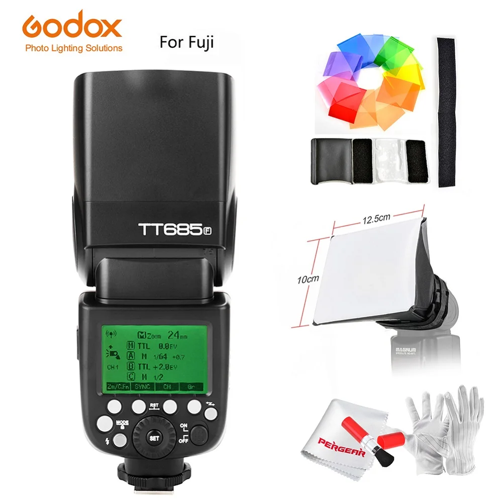 Godox TT685F 2,4G HSS 1/8000S ttl GN60 Вспышка Speedlite/X1T-F беспроводной триггер передатчик Комплект для Fuji X-Pro2/X-T20/X-T1/X-T2 - Цвет: TT685F