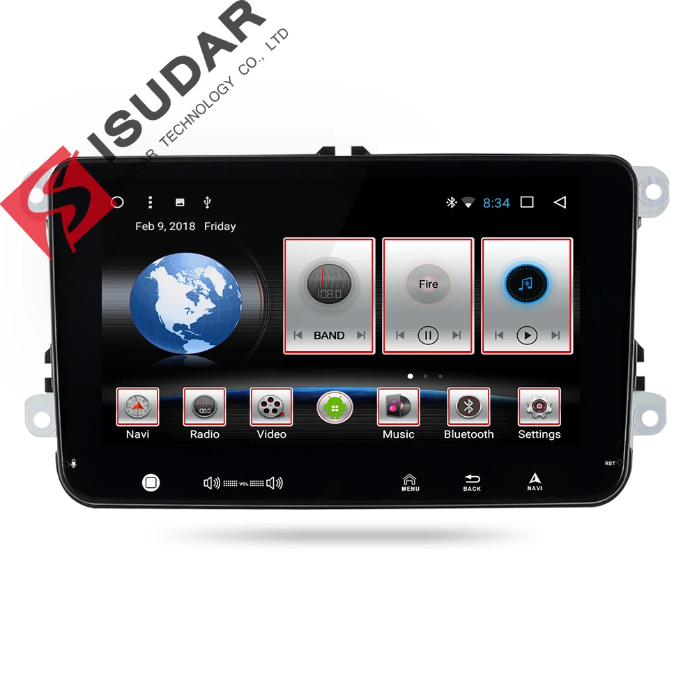 Isudar Автомагнитола 2Din с Сенсорным 8 Дюймовым Экраном для Автомобилей