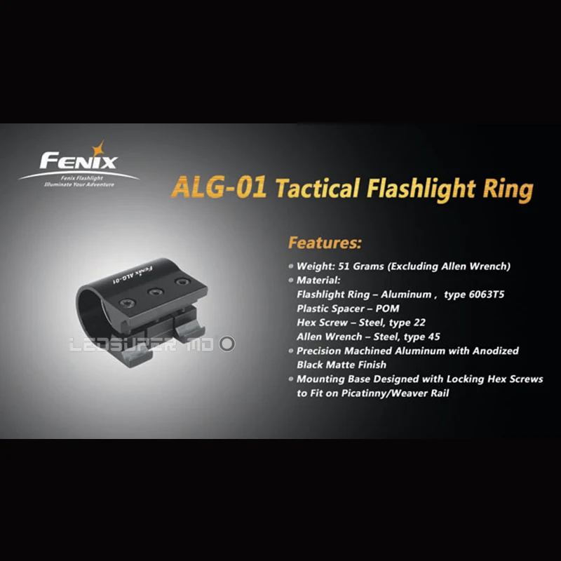 Портативные аксессуары для освещения FENIX ALG-01 рельсовое крепление универсальное направляющее тактическое кольцо фонарика