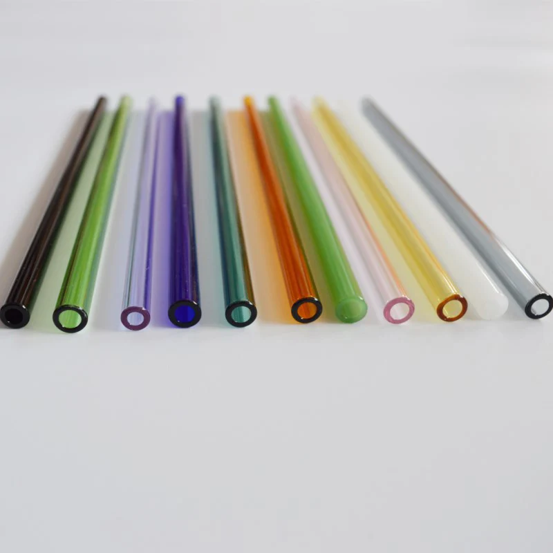 12pc/set Reusable Glass Straw Colorful Clear Wedding Birthday Party Drinking with 2pc Brush For Milkshake Frozen Drinks | Дом и сад