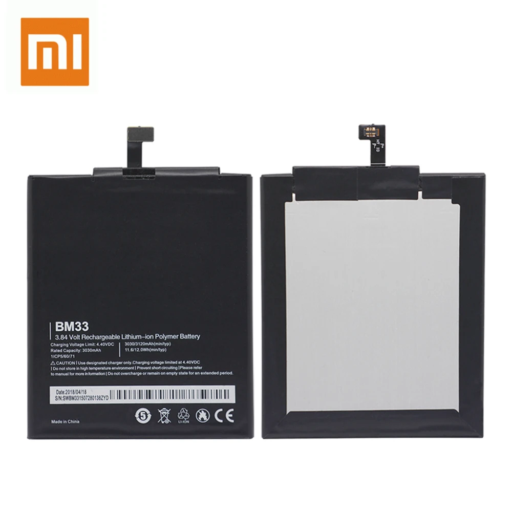 Литий-ионная сменная батарея для Xiaomi Mi 4i Mi4i BM33 Аутентичные аккумуляторы 3120 мАч с