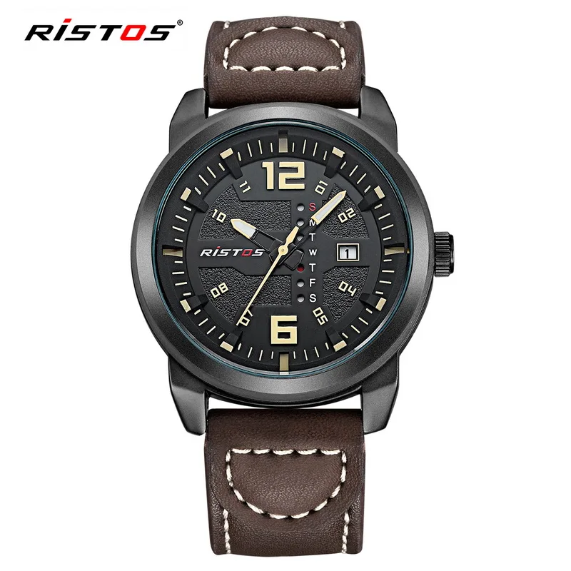 Бренд ristos Shark спортивные часы для мужчин Дата День календарь корпус из