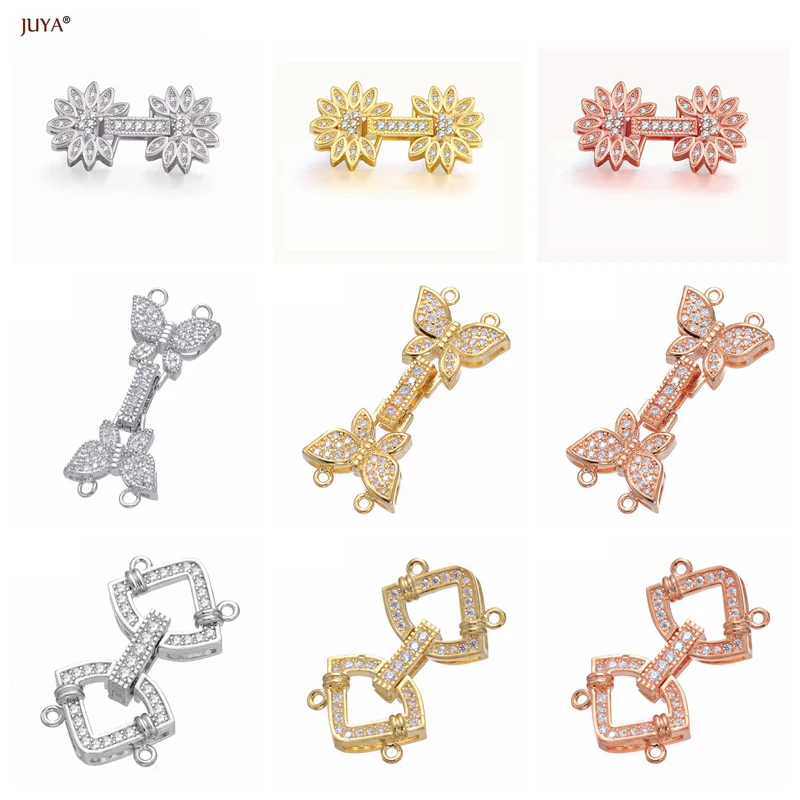 Модные медные застежки из циркония для жемчуга аксессуары изготовления