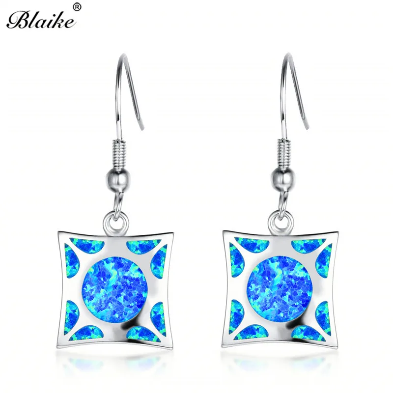 Blaike рождественские ювелирные изделия квадратный камень синий огонь фотоэлемент
