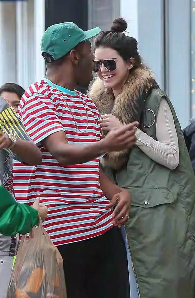 Радужные полосатые футболки для гольфа Le Fleur Tyler The Creator, футболка в стиле хип-хоп, уличные хлопковые футболки для скейтборда, футболка, Топ# AB56