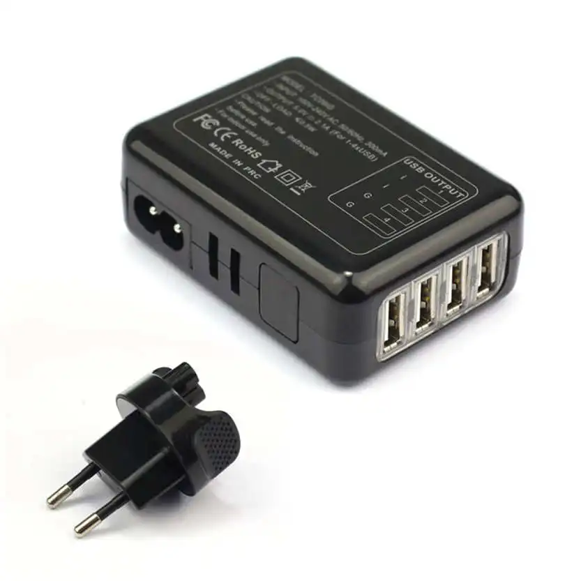 Del EU Plug 4 порта USB настенное зарядное устройство адаптер для iPhone 5S iPad Samsung HTC Apr19|4 port
