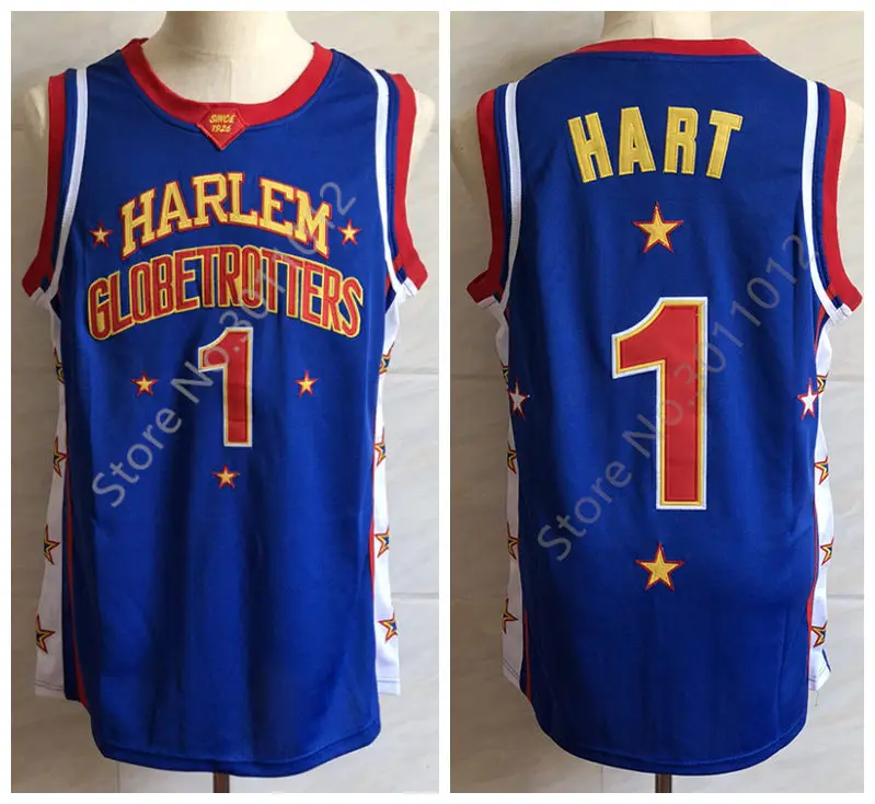 #1 Кевин Харт Harlem Globetrotters Ретро Баскетбол Джерси мужские сшитые на заказ любой