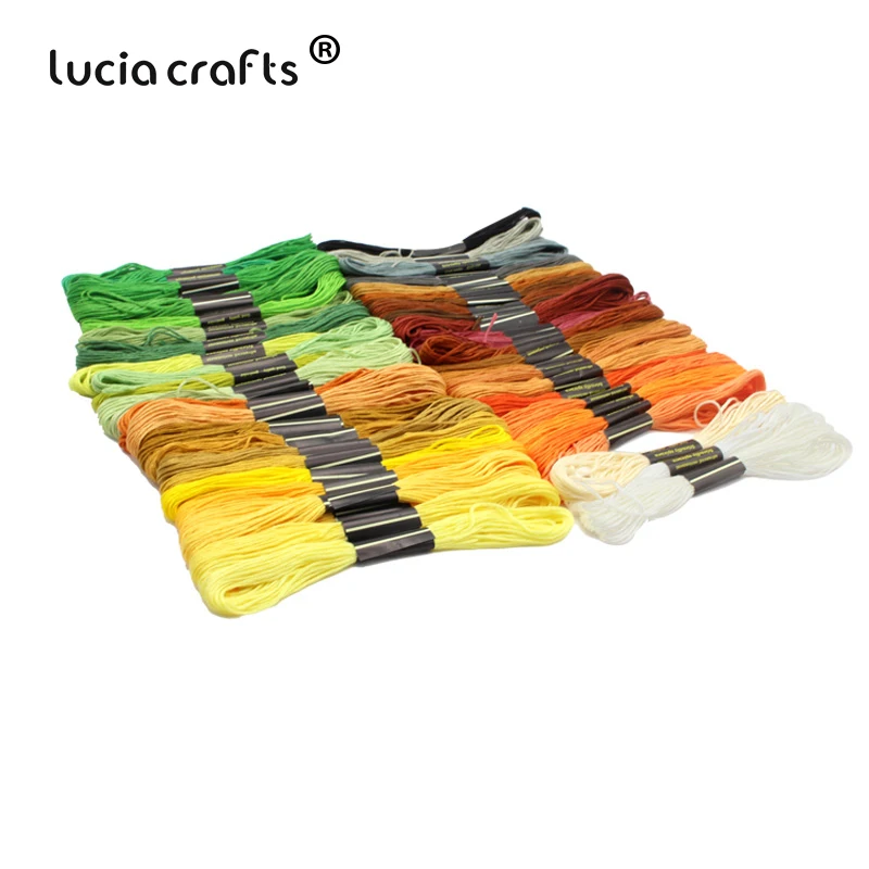 Lucia crafts 100 шт, 1 цвет/шт нить для вышивки хлопок нитки для вышивки крестом нить шитье, моток пряжи аксессуары ручной работы 089153