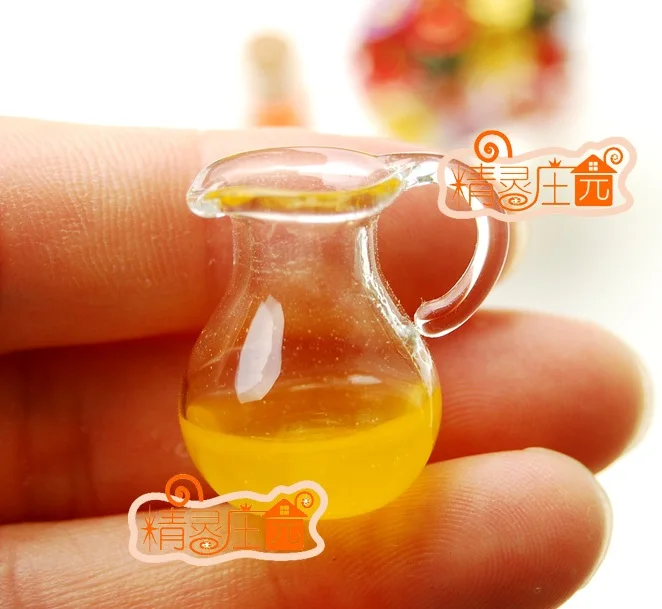 MINI Dollhouse Mini furniture model food play glass jar a of orange juice delicious | Игрушки и хобби