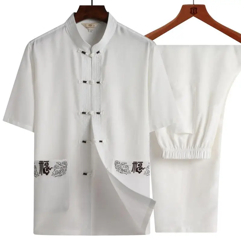 LOLDEAL летний комплект с короткими рукавами Мужской Хлопковый и льняной