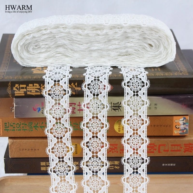 

eyelash african lace fabric bow ribbon wedding decoration trim DIY 2yard High quality delicate polyester 4cm geometric circle