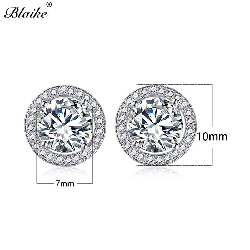 Женские серьги гвоздики в рождественской тематике Blaike круглые из серебра 925