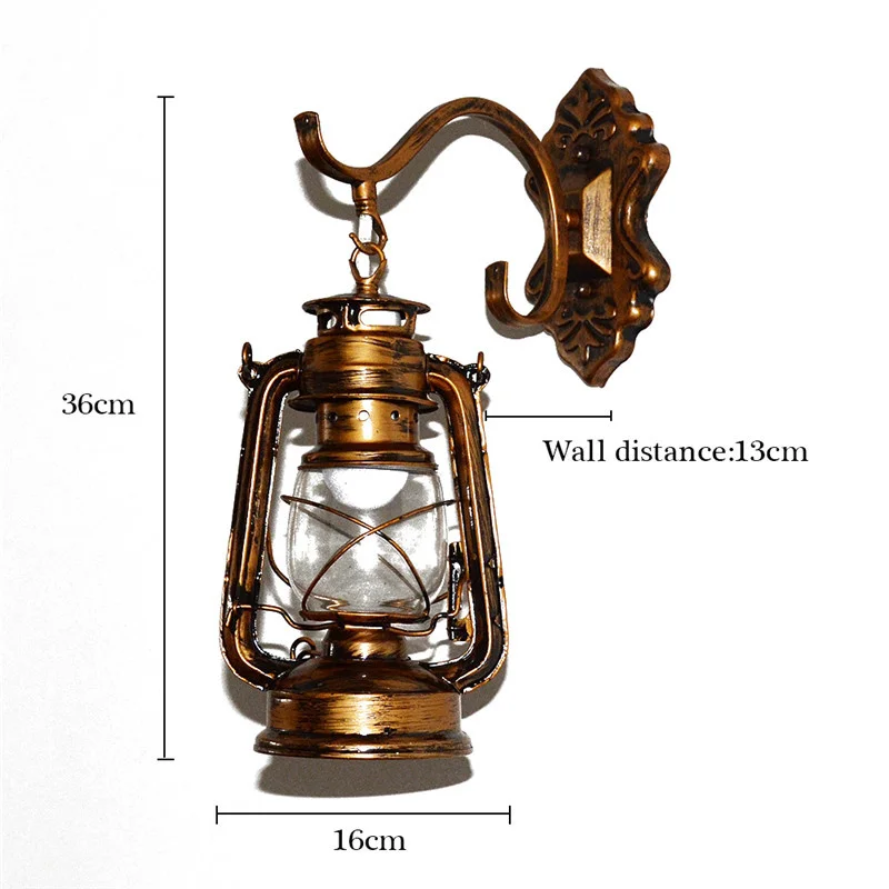 

LAIDEYI Retro Wall Lamp Vintage Glass European Kerosene Lamps Beside Light For Bar Coffee Shop Bathroom Home Led Lights