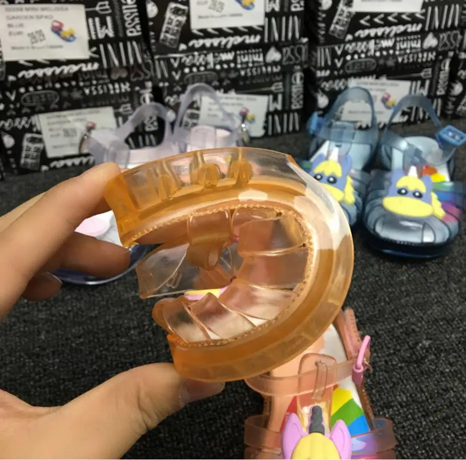 Mini Melissa Possession Unicorn/ г. прозрачные сандалии для девочек летние сандалии Melissa/детские сандалии пляжная обувь для малышей