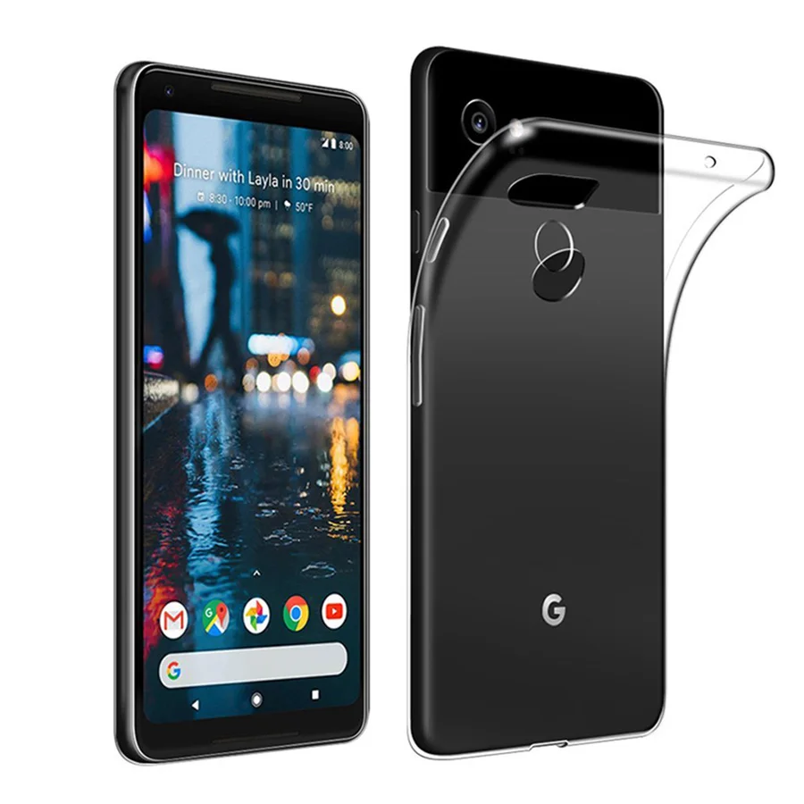 Противоударный полный защитный чехол для телефона Google Pixel 2 3 XL Кристальный Мягкий