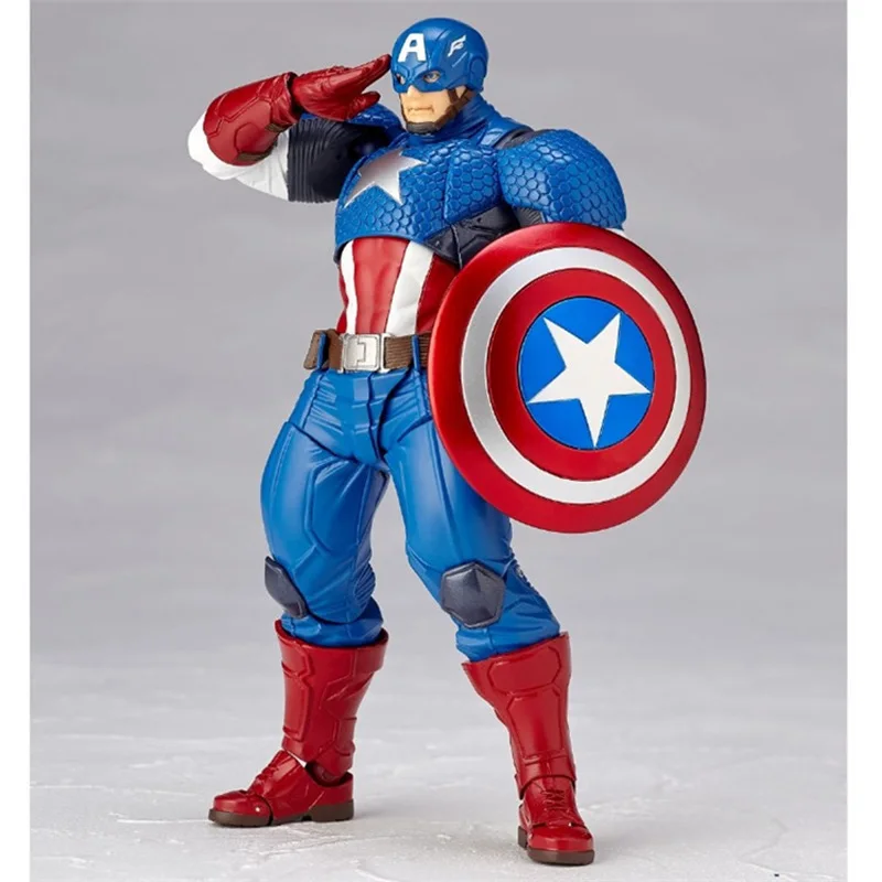 Серия Revoltech Капитан Америка ПВХ экшн Коллекционная Фигурка модель игрушки кукла