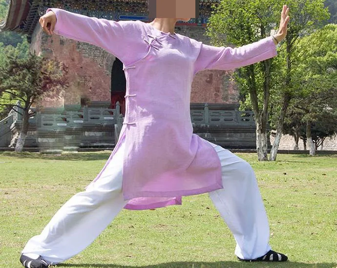 Индивидуальные синие/фиолетовые/красные льняные костюмы wushu kung fu форма уданг для