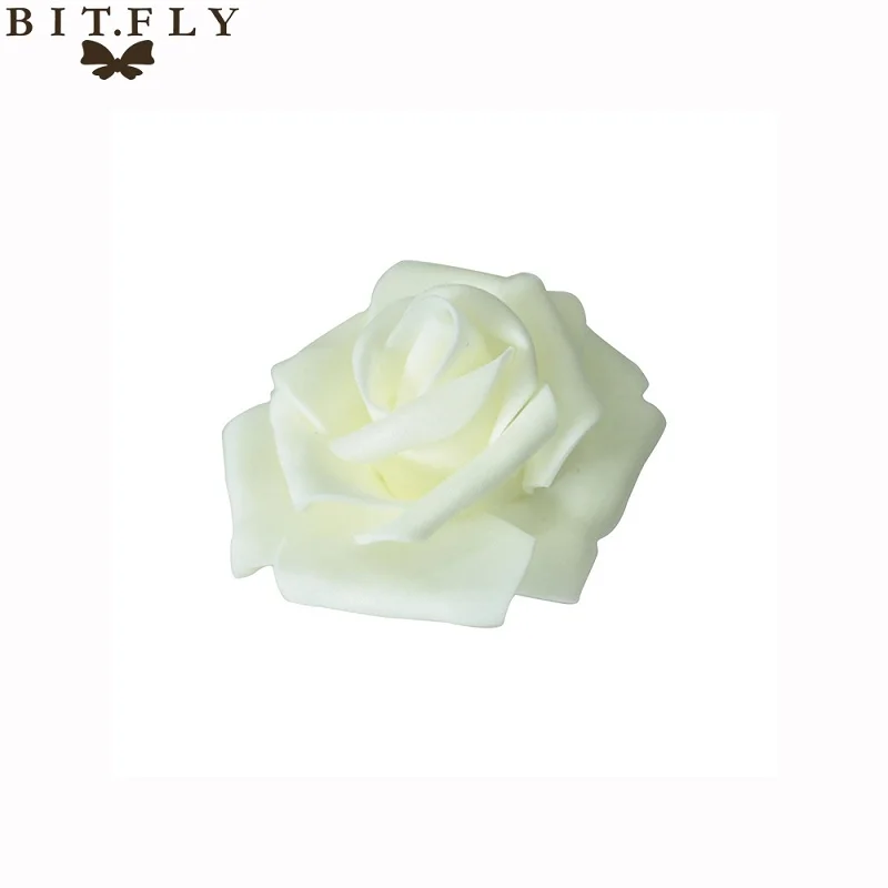Ivory 10 шт./лот 6,5 см искусственные розы головки многоцветный для свадебные букет, домашнее украшение DIY венки ремесло подарок расходные материалы - Цвет: Ivory