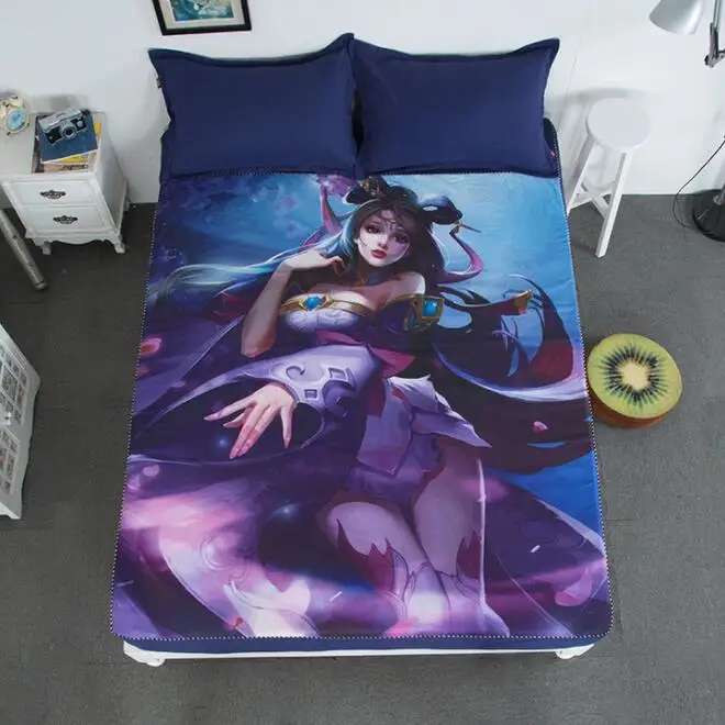 Anime ONE PIECE Sexy Cartoon Fitted Sheets with Elastic Band 120*200 150x200 180*200cm Mattress Cover Teen Adult Dorm Home Decor