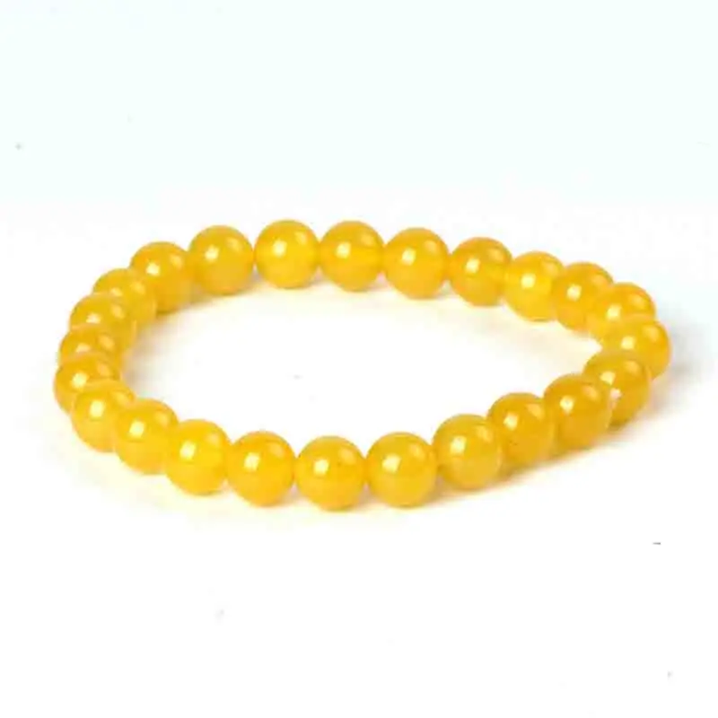 Yellow Натуральный агат камень бусины браслет зеленый драгоценный камень Бусины jade Jasper кварцевый кристалл браслеты для женщин 8 мм для мужчин Йога ювелирные изделия - Цвет камня: Yellow