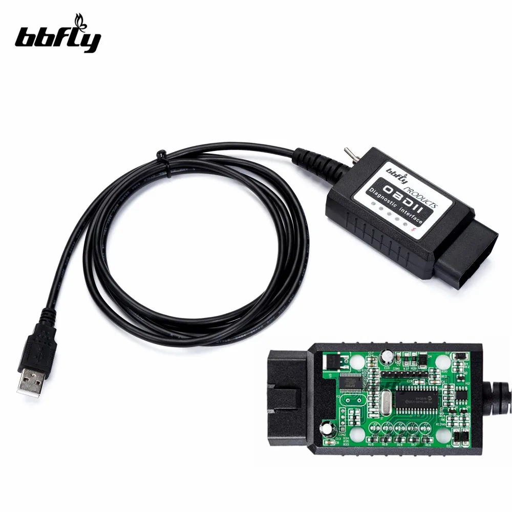 Bbfly-BF32302 ELM327 USB модифицированный FTDI чип OBD2 для сканирования ELMconfig HS-CAN/MS-CAN OBD