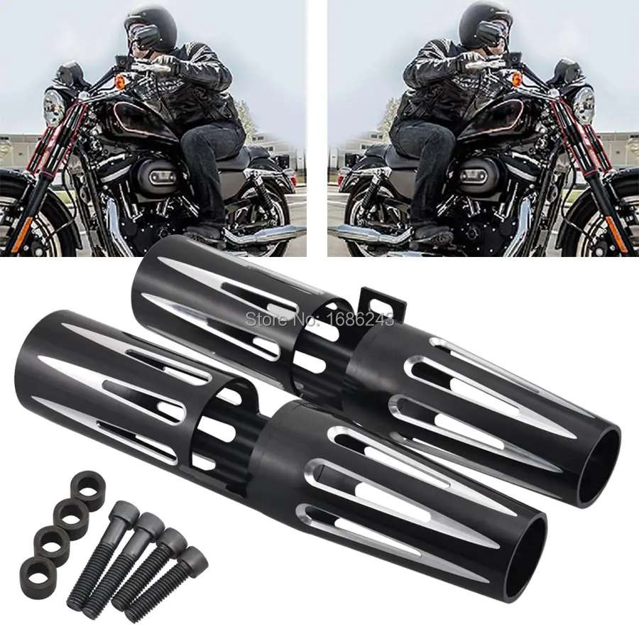 2 x Алюминиевый край 39 мм вилка концы загрузки крышка подходит для Harley Sportster 883 1200 XL Железный 48 72