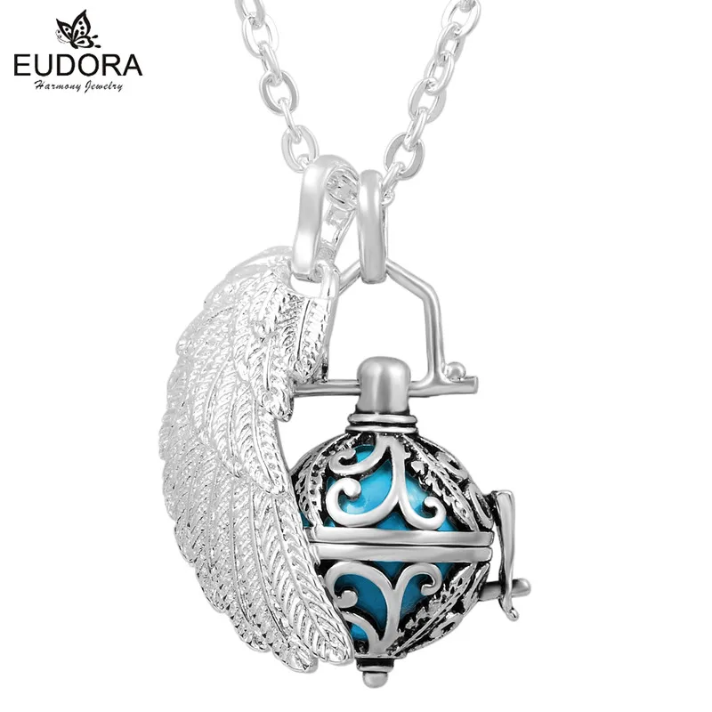 

Floating Locket Chime Ball Charm Harmony Locket Cage Angel Wing Baby Caller Mexico Bola Pendant Necklace Jewelry Best Gift