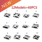 60 шт.компл. микро USB разъем 12 моделей гнезда USB Разъемы Набор для MP3 Lenovo Huawei Samsung SMD DIP набор гнезд