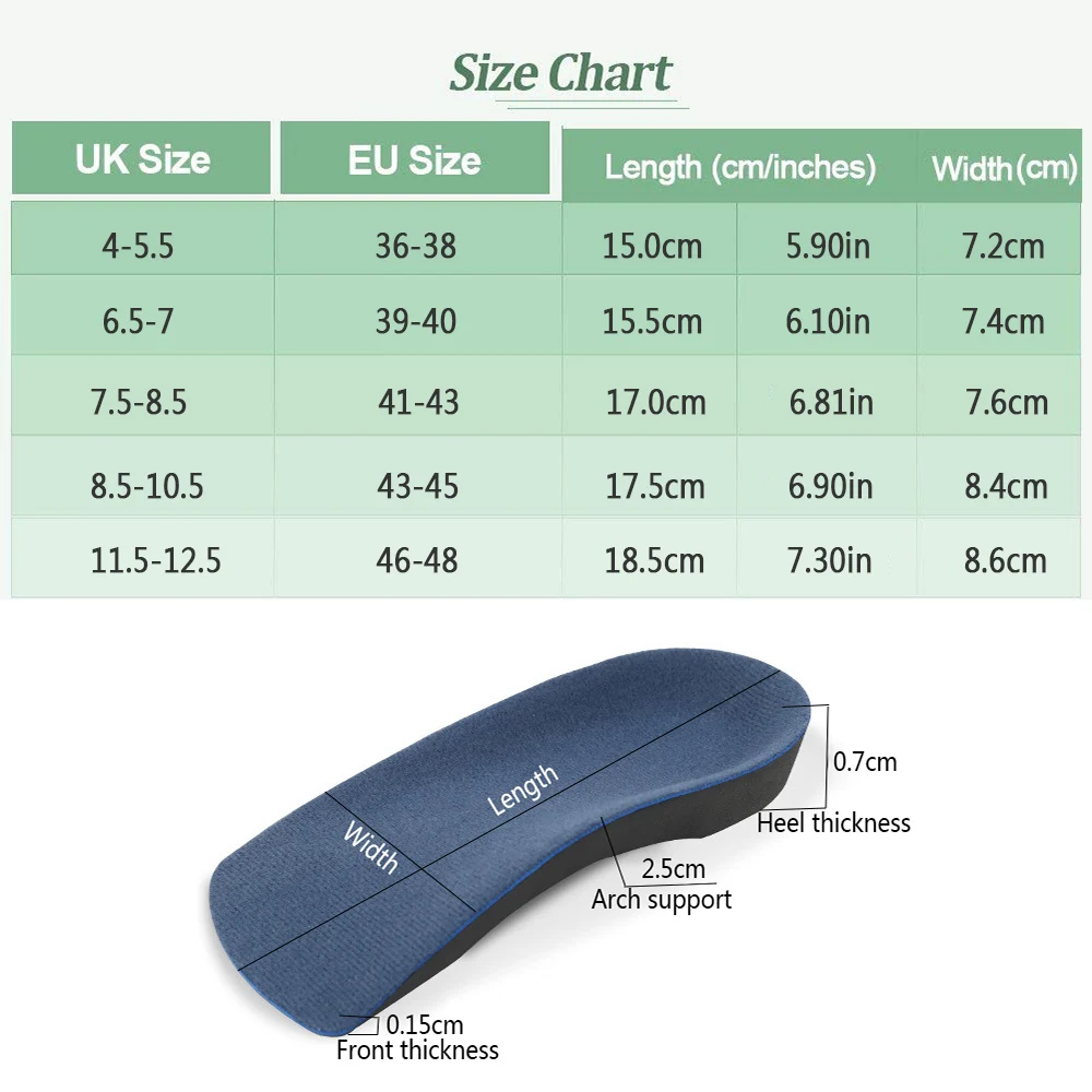 Ортопедические стельки из ЭВА для мужчин и женщин длина 3/4|Стельки| |