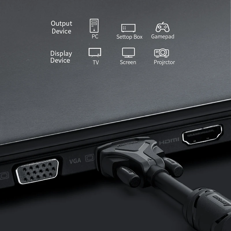 AMPCOM VGA Cable to (SVGA Cable) Male 1080P Super Display Cord for PC Projector Laptop TV | Электроника