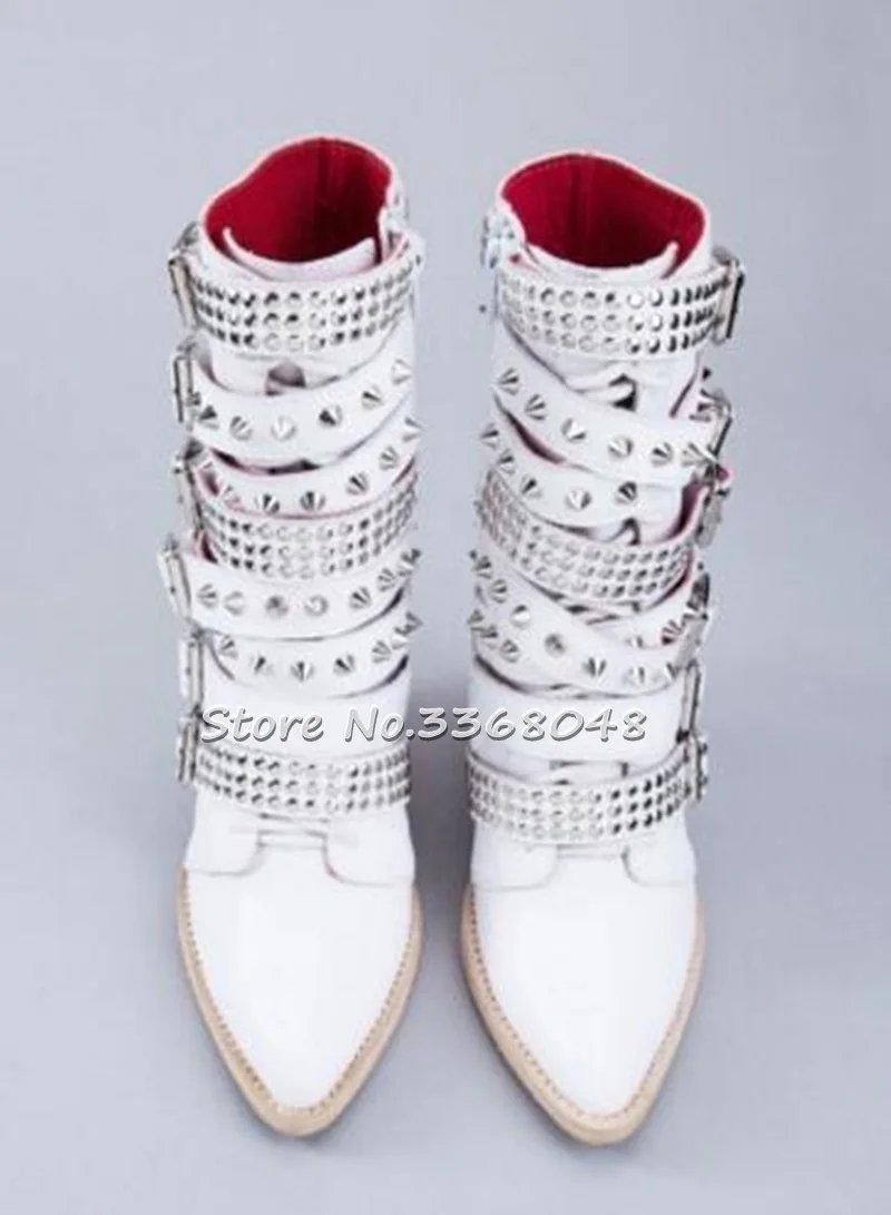 Красивые кожаные ботильоны белого цвета увеличивающие рост Сезон весна-осень