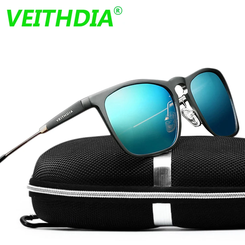Бренд VEITHDIA мужские ретро алюминиевые зеркальные солнцезащитные очки