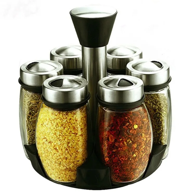 

New Salt And Pepper Cooking Tools Temperos Gold Cans Glass European Stainless Steel Seasoning Box Set The Kitchen Supplies