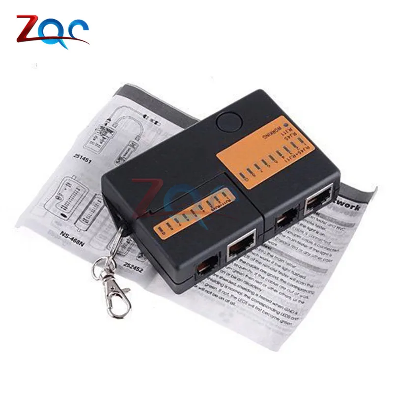 Карманный тестер кабеля Ethernet RJ45 RJ11 Cat5 4 порта светодиодная подсветка с