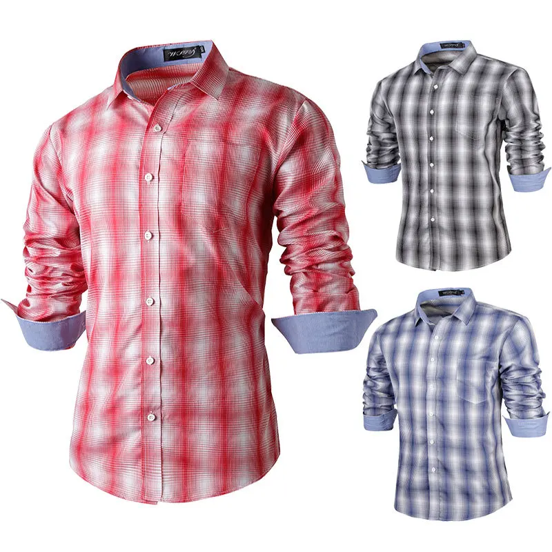 2018 летние мужские рубашки в клетку Новая осень Для Мужчин's Повседневное