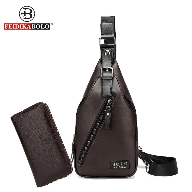 Feidika Боло бренд сумка Для мужчин груди пакет один плечевой ремень Back Pack кожаная