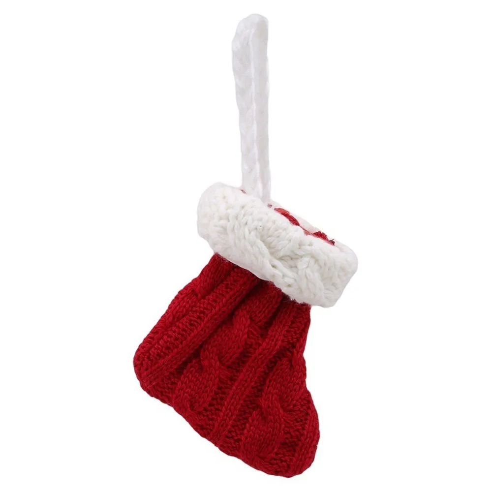 5 шт. рождественские носки вязанный Рождественский чулок мешок с карманом