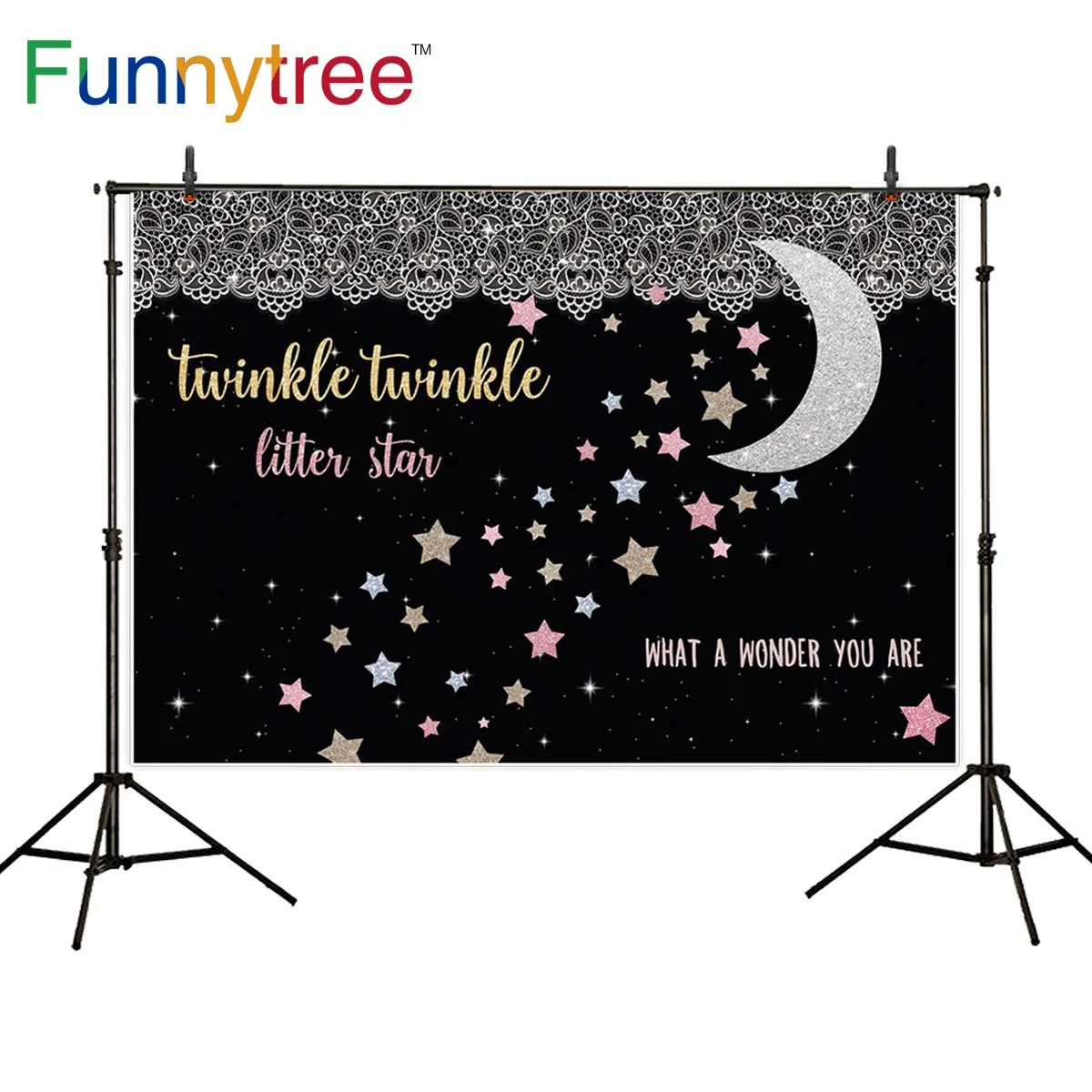 Фон Funnytree для детской фотосъемки звезда луна звездное небо фотографический фон