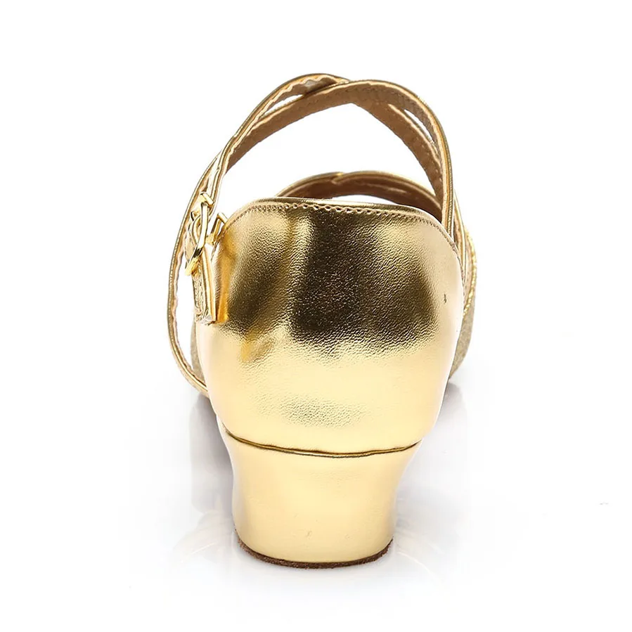 Танцевальные туфли USHINE золотистого цвета на квадратном каблуке для женщин и